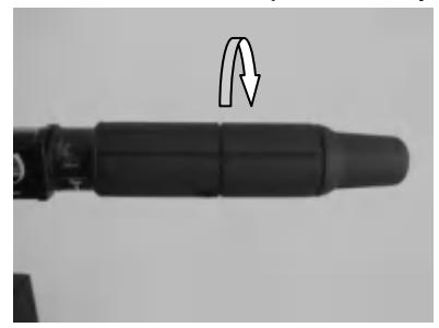 Throttle grip closed for reverse gear