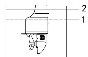 Outboard motor in test tank for storage flushing