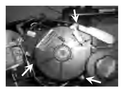Removing starter assembly bolts
