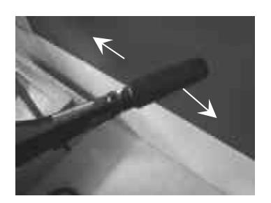 Moving tiller handle left or right to change direction