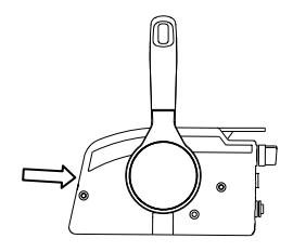 Throttle friction adjuster close-up view