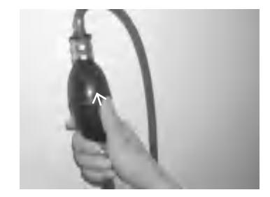Primer pump squeezed until firm
