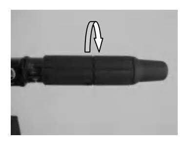 Throttle grip in fully closed position for shifting