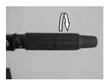 Throttle grip closed for reverse gear