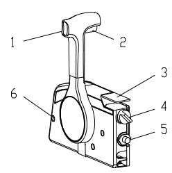 Remote control box with switches and lever