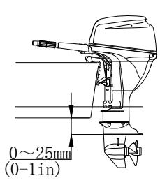 Mounting height diagram showing anti-cavitation plate