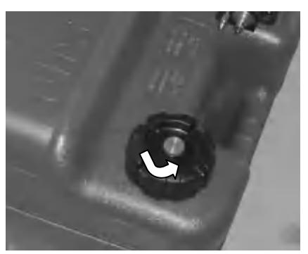Air vent screw on fuel tank cap