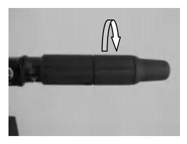 Throttle grip fully closed for reverse shift