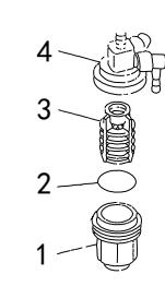 Fuel filter components disassembled