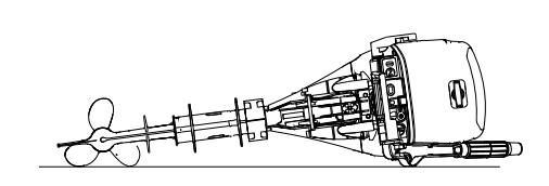 Outboard motor cushioned storage position