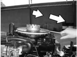Emergency start step 4 - winding cable around flywheel rotor