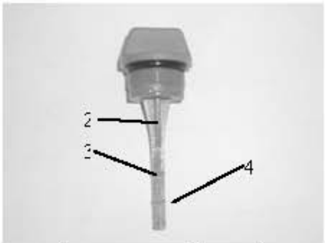 Oil dipstick with high and low position marks
