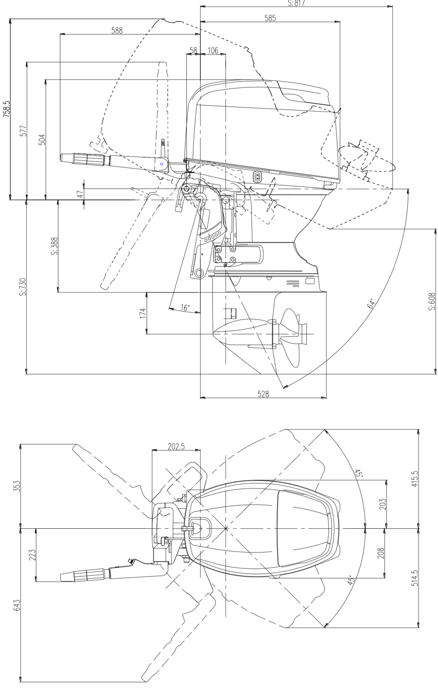 Overall dimensions BWS-D model