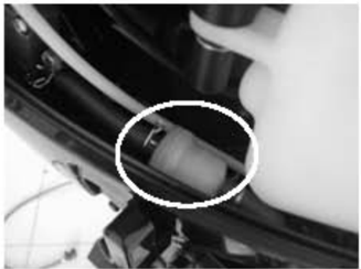Fuel filter inspection with arrow mark direction