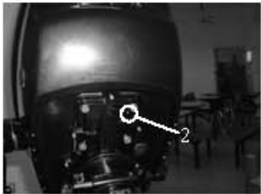 Cooling water checking hole on engine