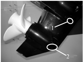 Gear oil drain screw and oil level plug screw locations