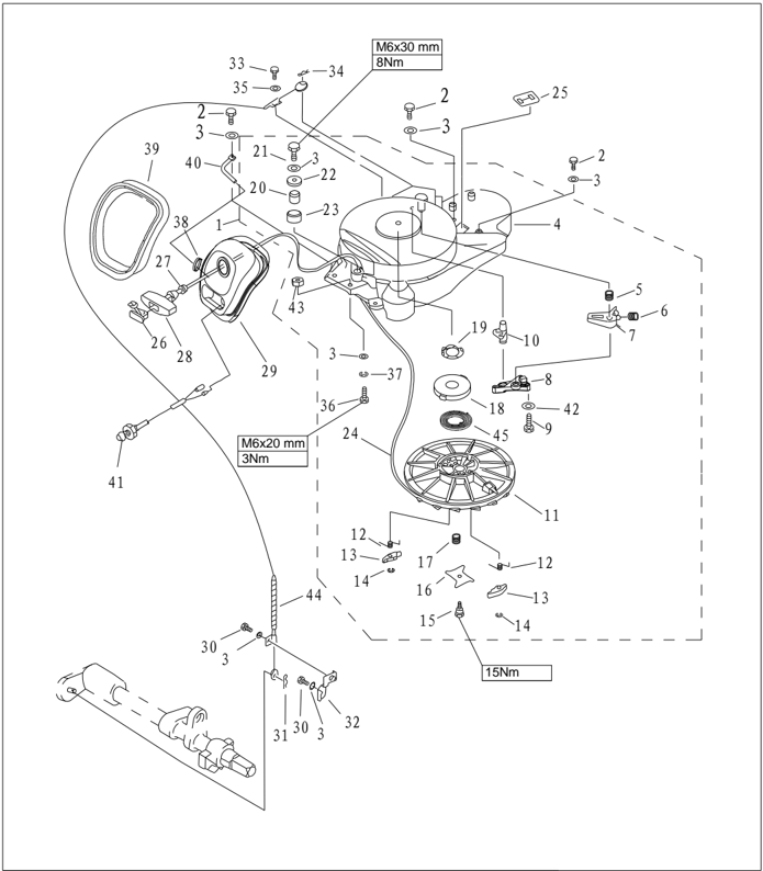 Recoil starter additional parts