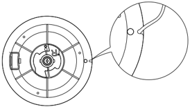 Starter rope replacement - inserting rope into start-up wheel