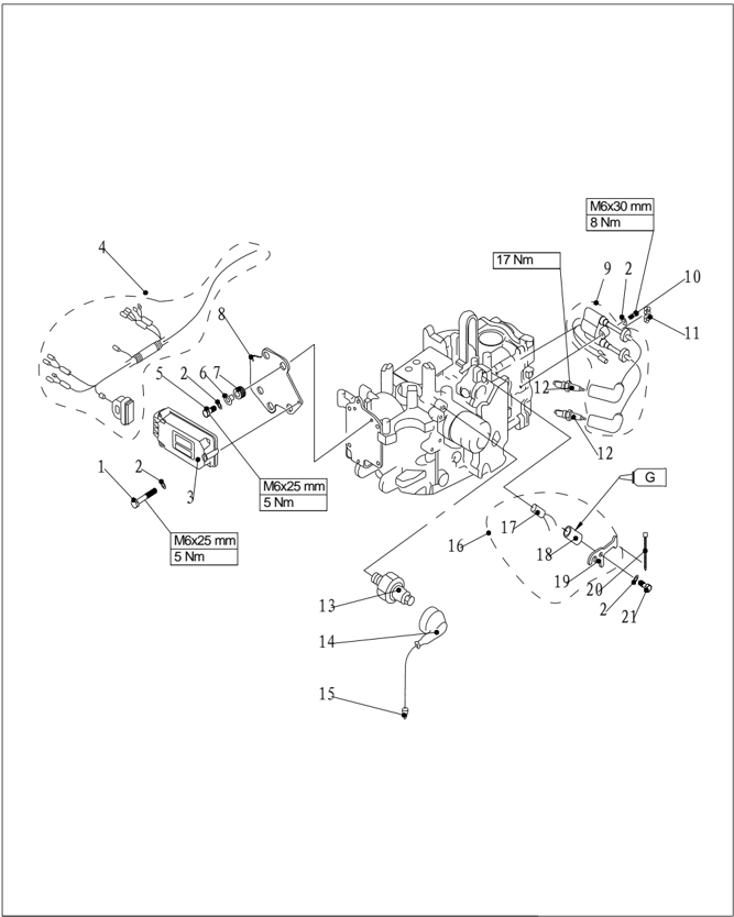 Ignition system explosive drawing with parts labeled