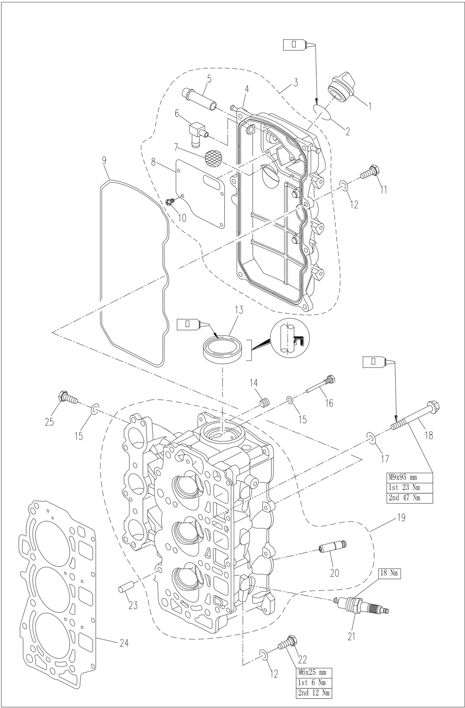 Engine disassembly schematic diagram 3 of 7