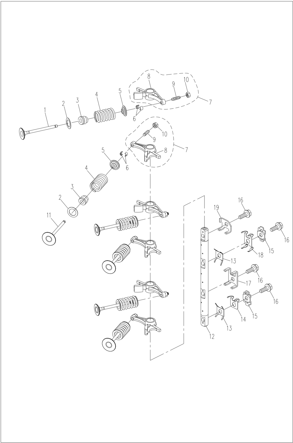 Engine disassembly schematic diagram 4 of 7