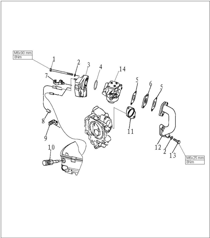 Intake manifold and choke handle assembly parts