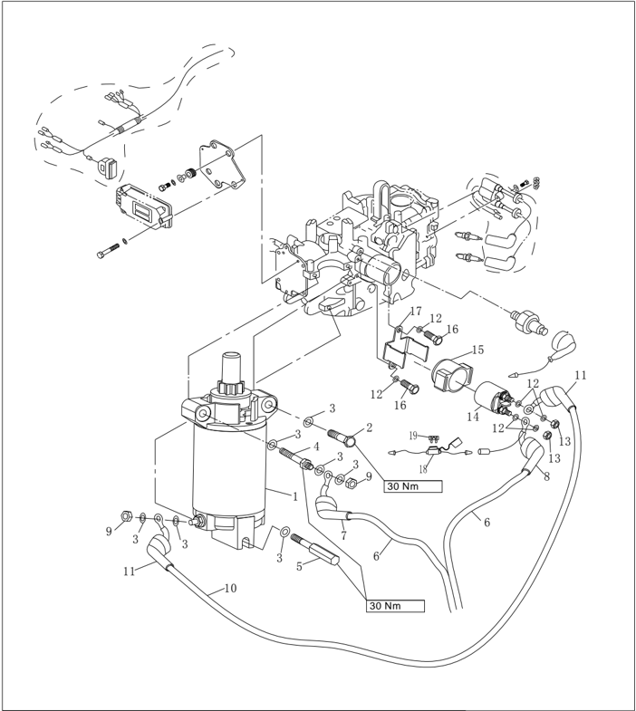 Electric start type ignition parts