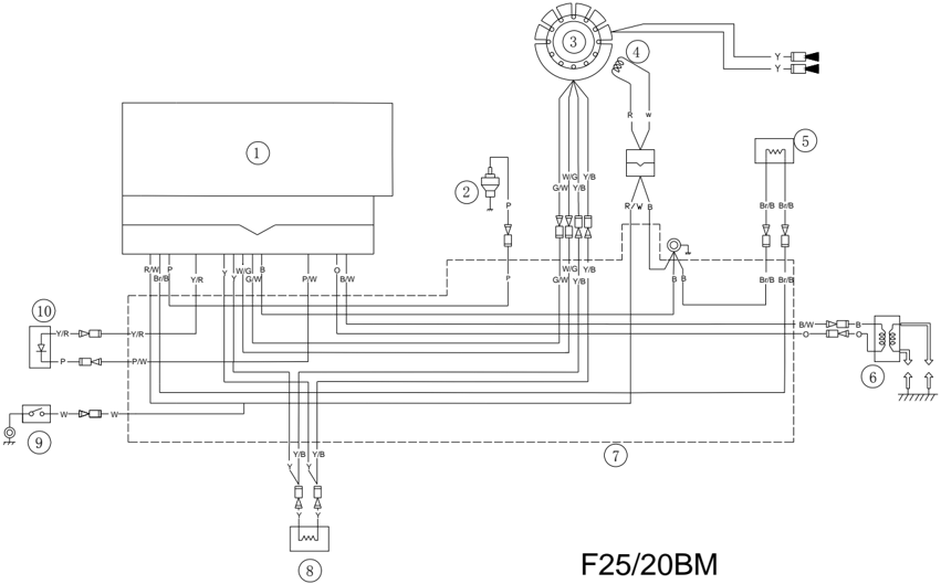 Wiring diagram for manual start model