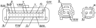 Wiring diagram detail with wire color legend