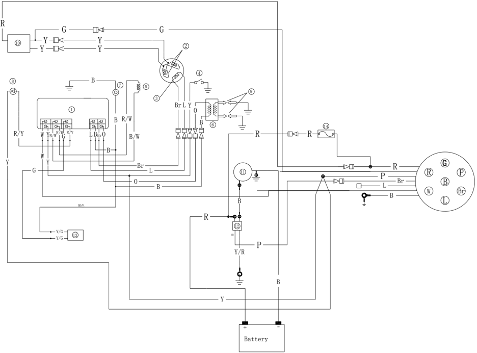 Wiring diagram for electric start model F25/20FW