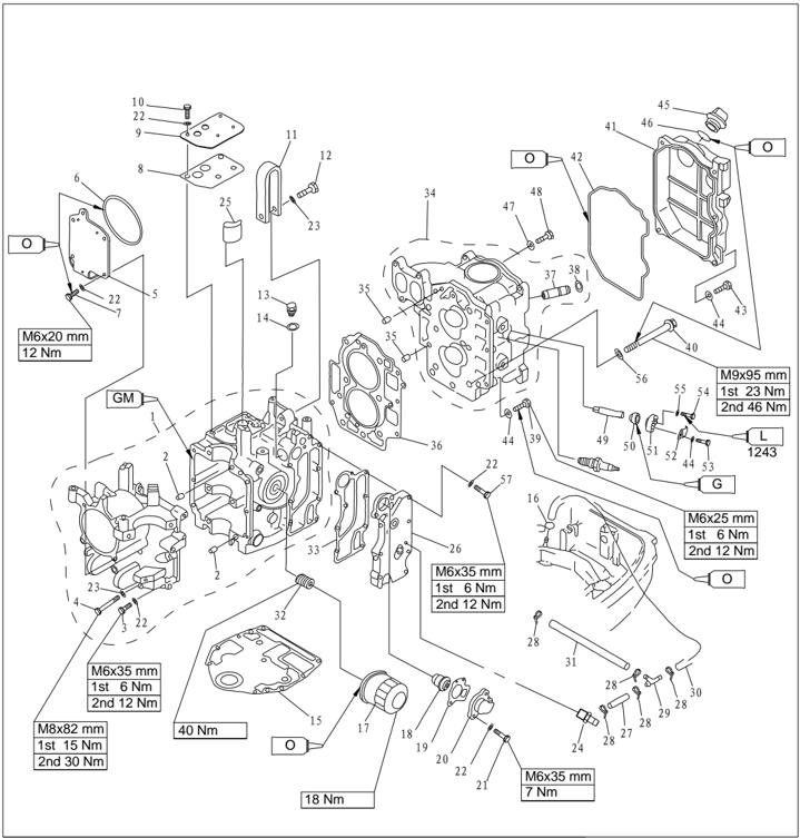 Power unit explosive drawing page 2 - cylinder head