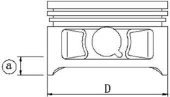 Piston diameter measurement at specified measuring point