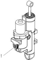 Emplacement de la valve de commande manuelle sur le dispositif d'inclinaison hydraulique