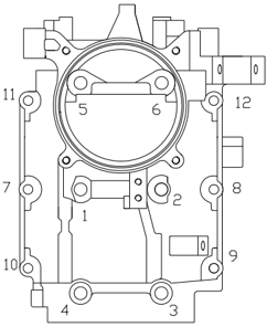 Crankcase bolt tightening sequence diagram