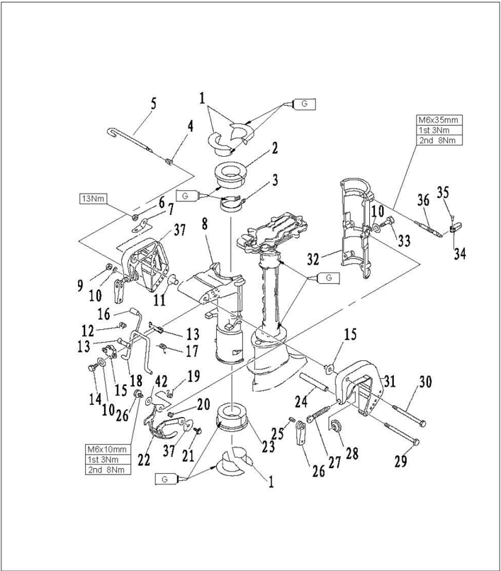 Bracket parts continued with tilt lock and torsion springs