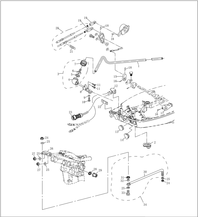 Electric start type bottom cowling parts