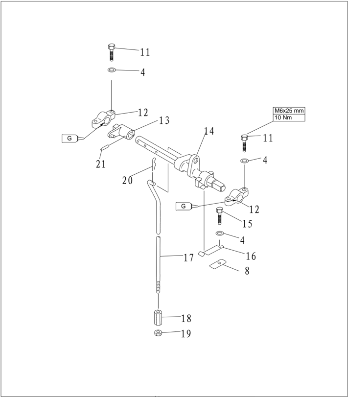 Steering bracket and shift rod parts