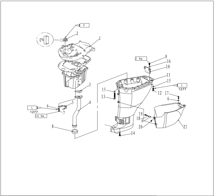 Upper unit explosive drawing with parts labeled