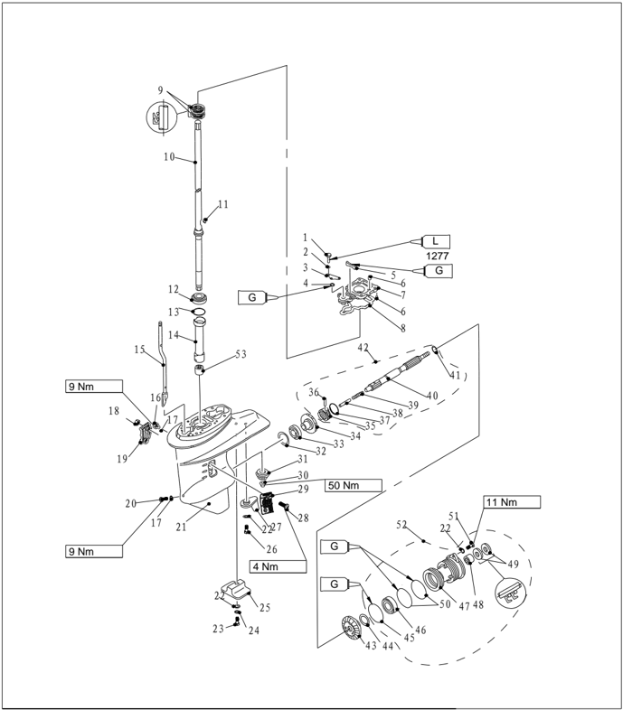 Lower unit gear assembly explosive drawing page 4