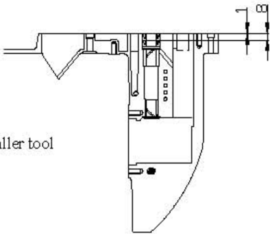 Lower casing bracket and drive shaft oil seal installer tool in use